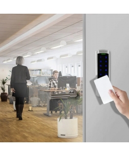QOLTEC ZAMEK SZYFROWY DIONE Z CZYTNIKIEM RFID | KOD | KARTA | BRELOK | DZWONEK | IP68 | EM | SLIM