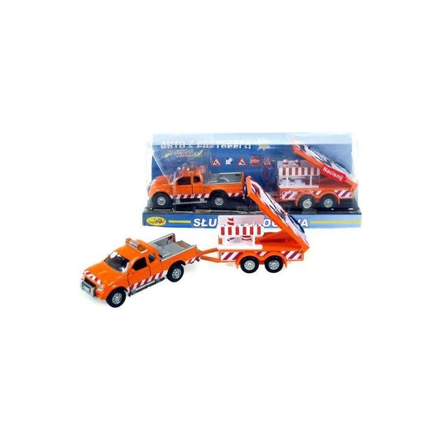 Lean Cars Automatinis pikapas Mitsubishi Pagalba kelyje su vilkiko šviesos efektais 27cm HY0007