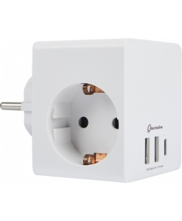 Electraline 55085 Socket with 2x USB-A / USB-C QC 18W charger