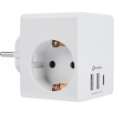 Electraline 55085 Strāvas ligzda ar lādētāju 2x USB-A / USB-C QC 18W Electraline 55085 Strāvas ligzda ar lādētāju 2x USB-A / USB-C QC 18W