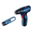 BOSCH screwdriver - drill GSR 120-LI 12V 30/14Nm 2x2.0Ah. suitcase+ spotlight GLI 12V-300 BOSCH screwdriver - drill GSR 120-LI 12V 30/14Nm 2x2.0Ah. suitcase+ spotlight GLI 12V-300