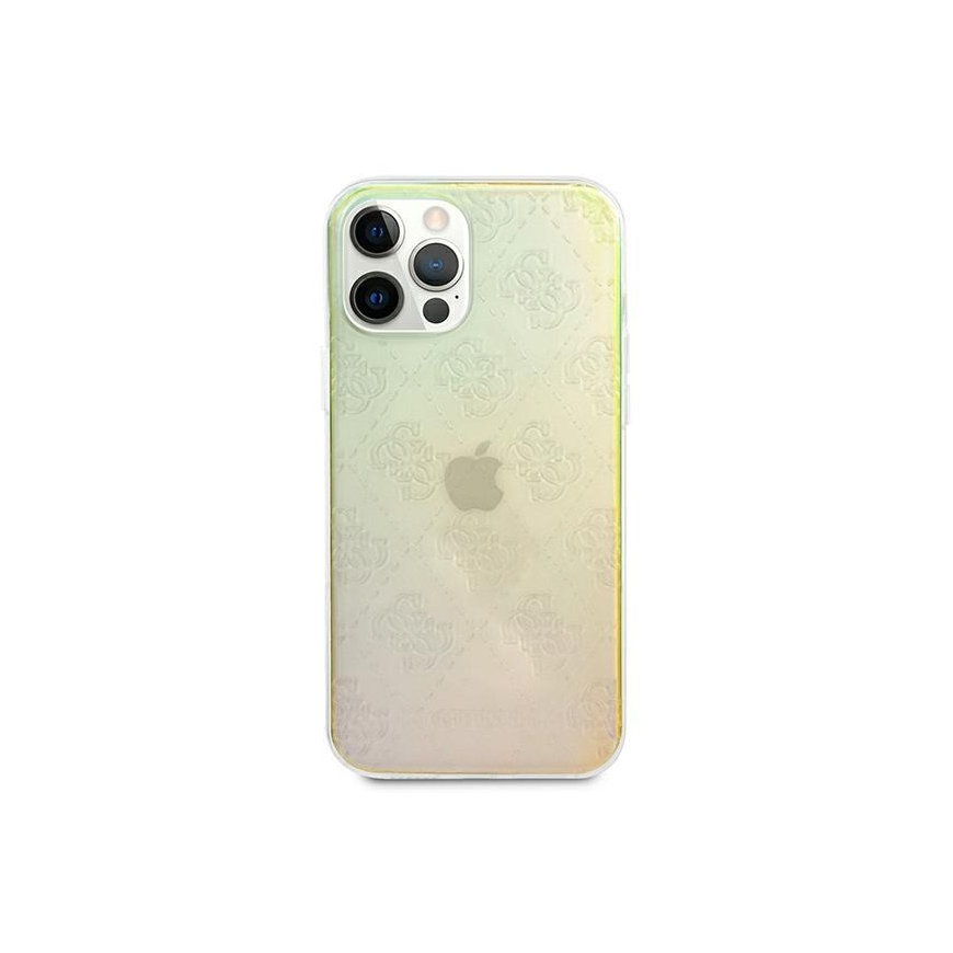 Guess GUHCP12M3D4GIRBL iPhone 12/12 Pro 6,1 colio vaivorykštis / vaivorykštis kietasis dėklas, 4G 3D raštų kolekcija – 4