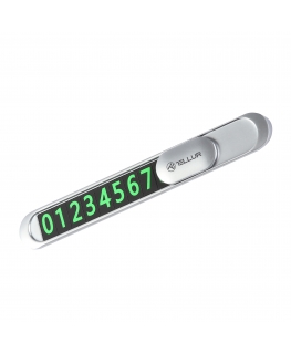 Tellur Temporary car parking phone number card Metallic Silver
