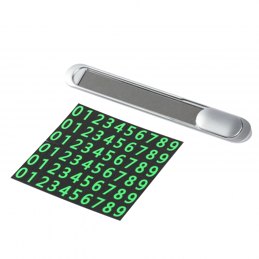 Tellur Temporary car parking phone number card Metallic Silver – 2