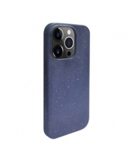 iLike Apple iPhone 14 Pro Silicone plastic case Eco Print Design Blue