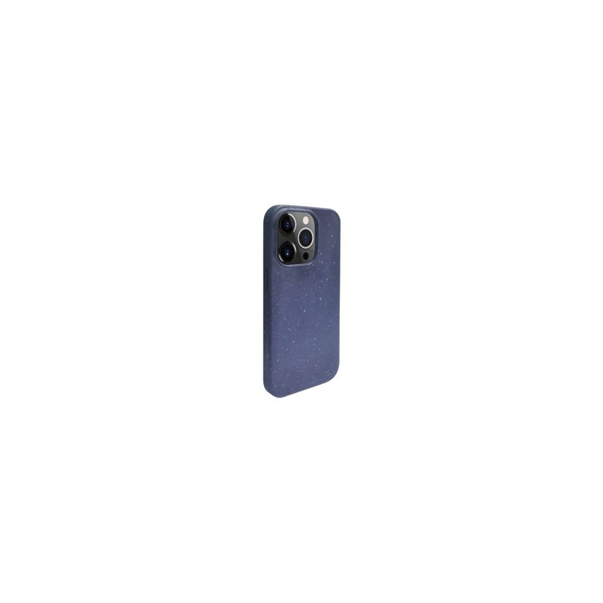 iLike Apple iPhone 14 Pro Silicone plastic case Eco Print Design Blue