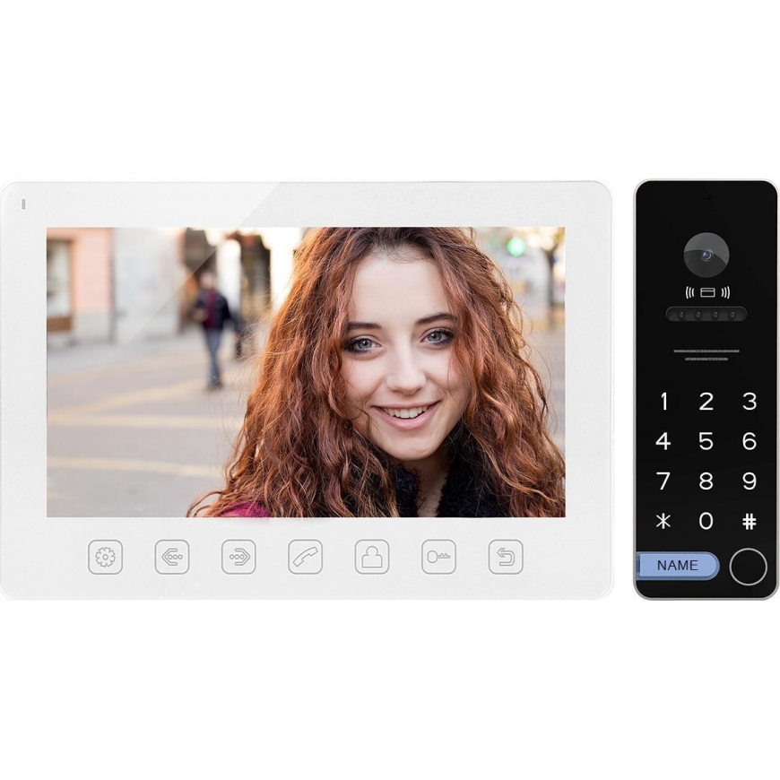 Orno Vaizdo domofono komplektas, ragelis, spalvotas, LCD 7", OSD meniu, vartų valdymas, su šifravimu ir RFID, balta, ALCOR – 3