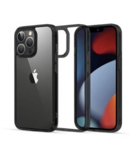 iLike Apple iPhone 13 Pro Max Fusion Case Hard Cover with Gel Frame Transparent Black