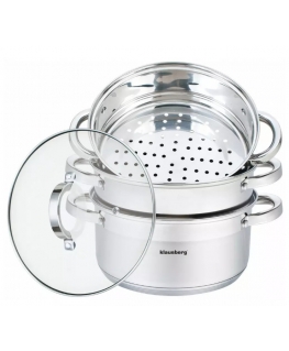 Tvaika katls, tērauds, komplekts 4 gab., Ø22cm, 4L, Klausberg KB 7142