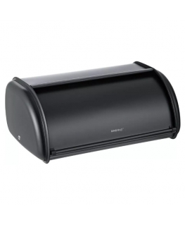 Bread box, black, steel. Impact-free opening. Size: 36x24x15cm KH 1723