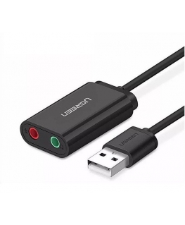 External USB audio card UGREEN 15cm (black)