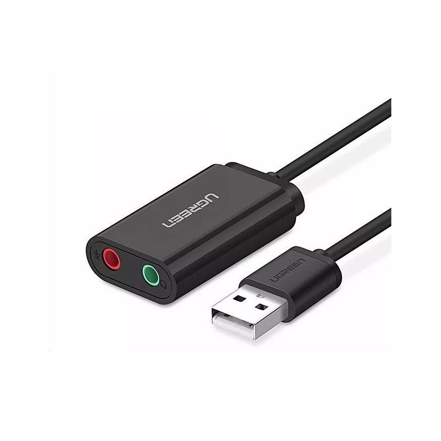 External USB audio card UGREEN 15cm (black)