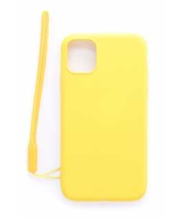 Evelatus Apple iPhone 11 Soft Touch Silicone Case with Strap Yellow