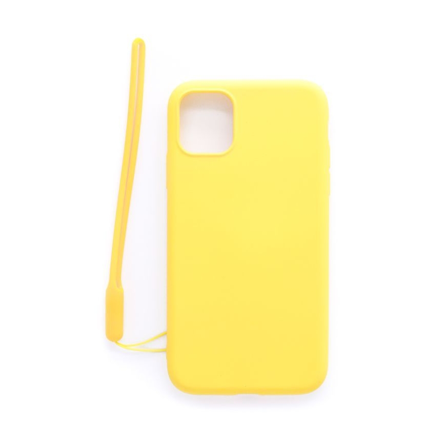Evelatus Apple iPhone 11 Soft Touch Silicone Case with Strap Yellow