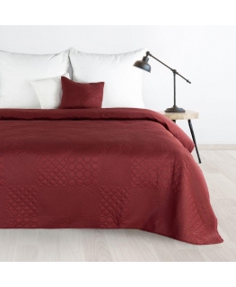 Eurofirany DESIGN 91 BONI / 5 Lovatiesė su karšto spaudimo technika įspaustu skiautinių motyvu, 220X240 cm, spalva: plytų Lovati