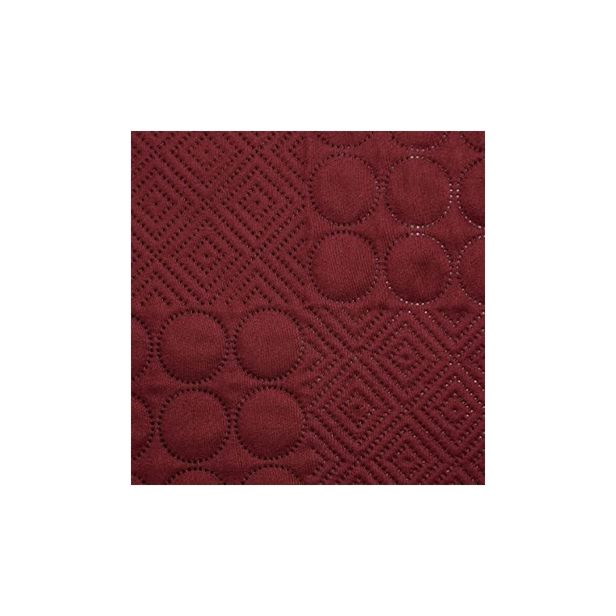 Eurofirany DESIGN 91 BONI / 5 Lovatiesė su karšto spaudimo technika įspaustu skiautinių motyvu, 220X240 cm, spalva: plytų Lovati – 5
