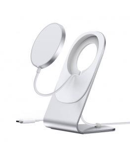 Holder with magnetic wireless charger Choetech H047 (silver)
