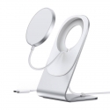 Holder with magnetic wireless charger Choetech H047 (silver) Holder with magnetic wireless charger Choetech H047 (silver)