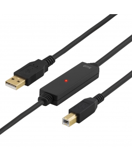 Deltaco USB-EX05M USB кабель 5 m USB A USB B Черный