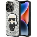 Dėklas Karl Lagerfeld KLHCP14LGFKPG iPhone 14 Pro 6.1 "hardcase sidabrinis / sidabrinis Glitter Flakes Ikonik