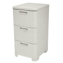Curver / Keter CURVER SHELF WITH 3 DRAWERS 3x14L /CREAMY Curver / Keter CURVER SHELF WITH 3 DRAWERS 3x14L /CREAMY