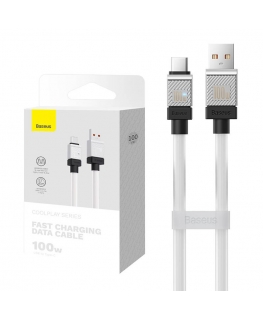 Cable USB to USB-C Baseus CoolPlay 100W 1m (white)