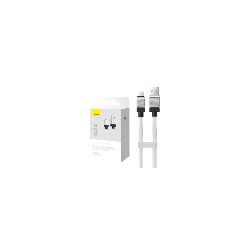 Cable USB to USB-C Baseus CoolPlay 100W 1m (white) – 2