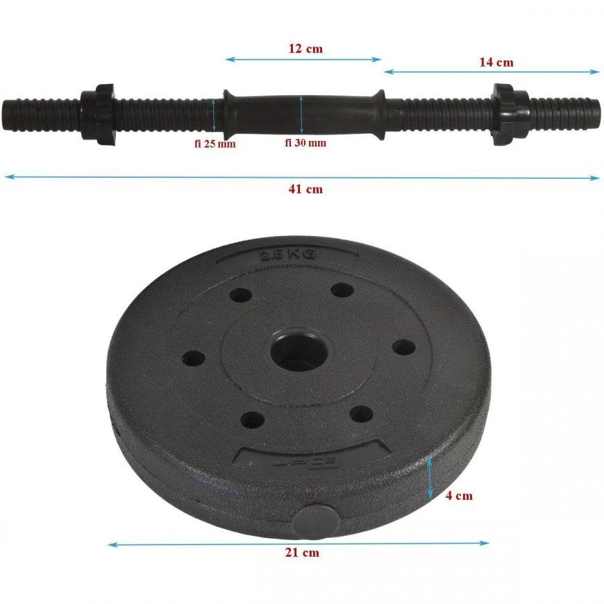 Adjustable weight dumbbell EB Fit, 11kg (10+1) – 5