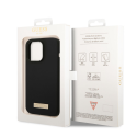 Guess GUHMP14LSBPLK iPhone 14 Pro 6.1" juodas/juodas hard case Silicone Logo Plate MagSafe