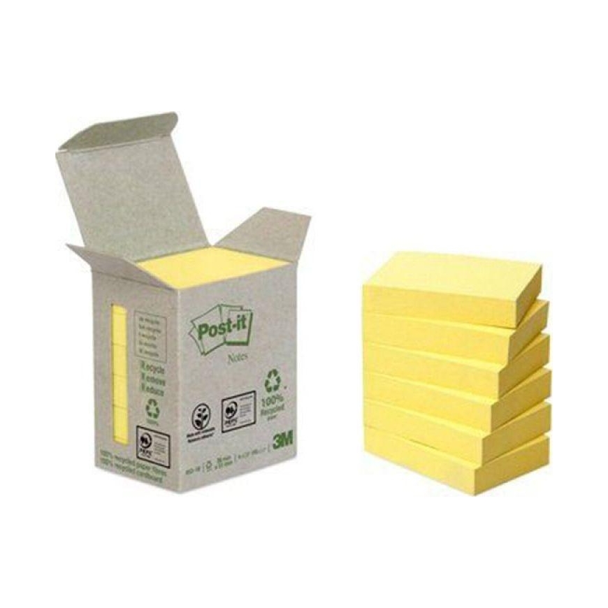 Post-it Environmental miracles POST-IT (653-1B), 38x51mm, 6x100 cards, yellow