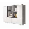 Cama elutoa mööblikomplekt ROCO 19 (4xRO3 + 4xRO6) valge / must / valge Cama elutoa mööblikomplekt ROCO 19 (4xRO3 + 4xRO6) valge / must / valge