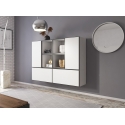 Cama elutoa mööblikomplekt ROCO 19 (4xRO3 + 4xRO6) valge / must / valge Cama elutoa mööblikomplekt ROCO 19 (4xRO3 + 4xRO6) valge / must / valge