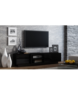 Cama televizora skapis SIGMA1 180 melns / melns spīdums
