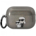 Headphones Karl Lagerfeld case for AirPods Pro 2 KLAP2HNKCTGK black TPU Glitter NFT Karl&Choupette