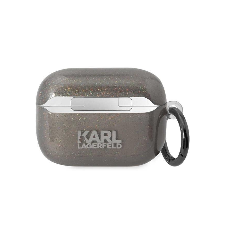 Ausinės Karl Lagerfeld case skirta AirPods Pro 2 KLAP2HNKCTGK juodas TPU Glitter NFT Karl&Choupette – 2