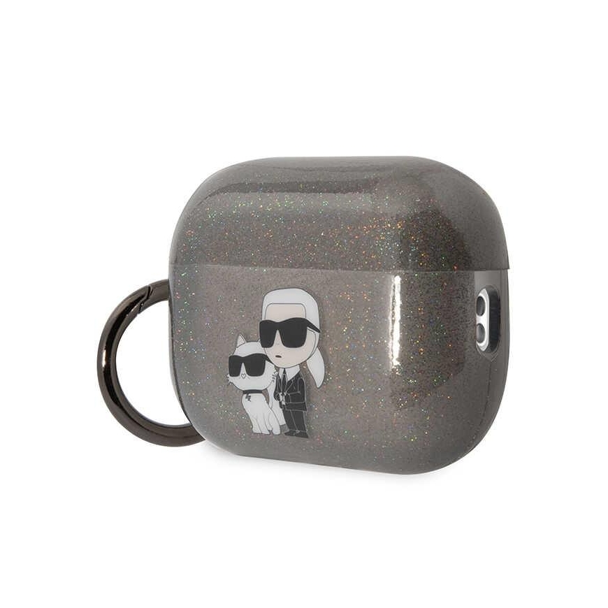 Ausinės Karl Lagerfeld case skirta AirPods Pro 2 KLAP2HNKCTGK juodas TPU Glitter NFT Karl&Choupette – 3