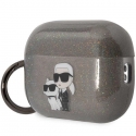 Headphones Karl Lagerfeld case for AirPods Pro 2 KLAP2HNKCTGK black TPU Glitter NFT Karl&Choupette