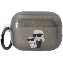 Ausinės Karl Lagerfeld case skirta AirPods Pro 2 KLAP2HNKCTGK juodas TPU Glitter NFT Karl&Choupette