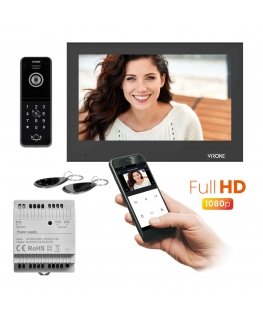 Orno BESAR video intercom kit, hands-free, 10-inch monitor, with encoder, card and key fob reader and mobile app