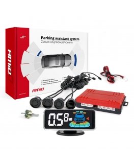 Atbulinės eigos parkavimo jutikliai juodi led 3d amio-03185