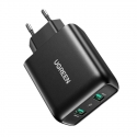 Fast Charger UGREEN, 2xUSB-A, 18W, PD 3.0 EU(black) Fast Charger UGREEN, 2xUSB-A, 18W, PD 3.0 EU(black)