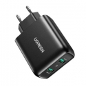 Fast Charger UGREEN, 2xUSB-A, 18W, PD 3.0 EU(black) Fast Charger UGREEN, 2xUSB-A, 18W, PD 3.0 EU(black)