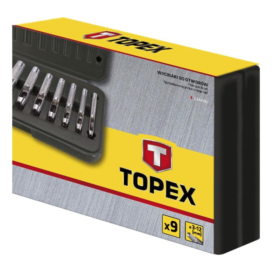 Topex Perforatoriai, diapazonas 3-12 mm, 9 vnt. – 2