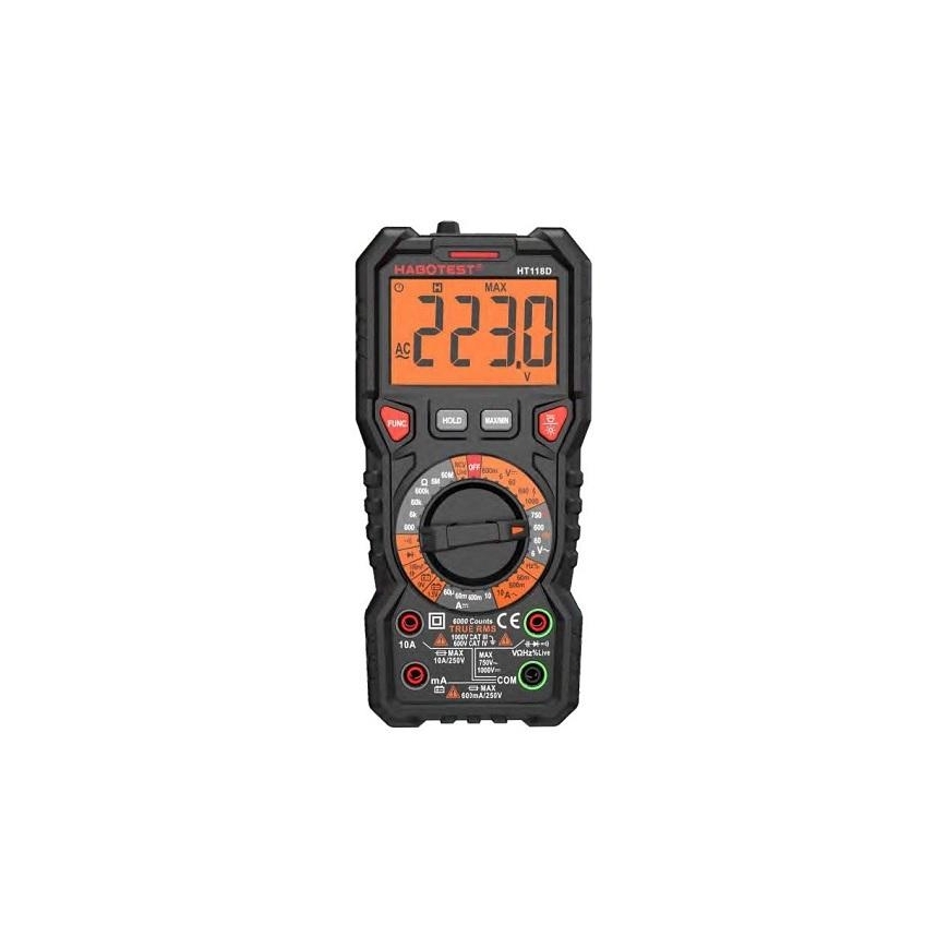 Habotest Multimeter DC1000V/10A, AC750V/10A