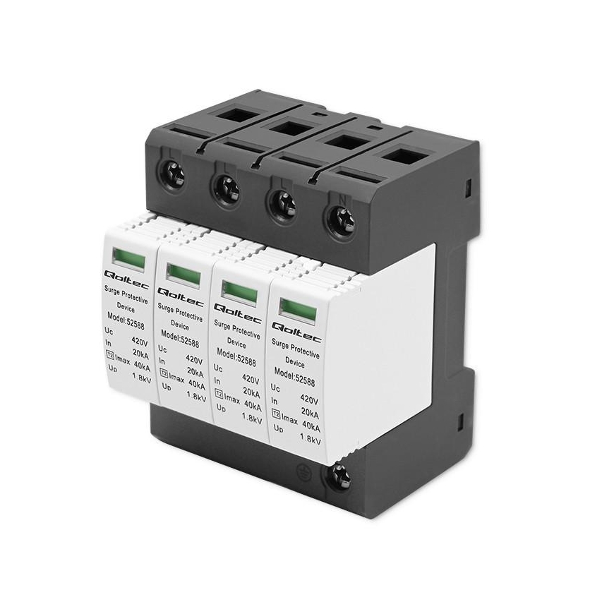 QOLTEC 52588 AC surge arrester / 4P / 420V / T2 / BC – 3