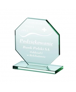 Detail Engraved glass trophy