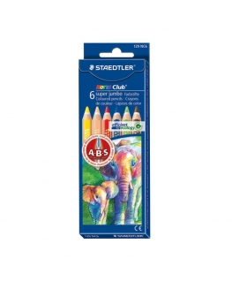 Huge colored pencils STAEDTLER SUPER JUMBO NORIS CLUB 129, 6 colors