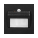 Orno DRACO LED NEW 1,5W, oprawa schodowa podtynkowa, 12VDC, 30lm, 4000K, juoda, czujnik ruchu i zmierzchu