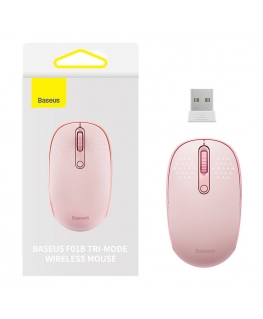Wireless mouse Baseus F01B Tri-mode 2.4G BT5.0 1600 DPI (pink)