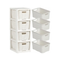 Bookcase with 4 baskets BranQ antique white Bookcase with 4 baskets BranQ antique white